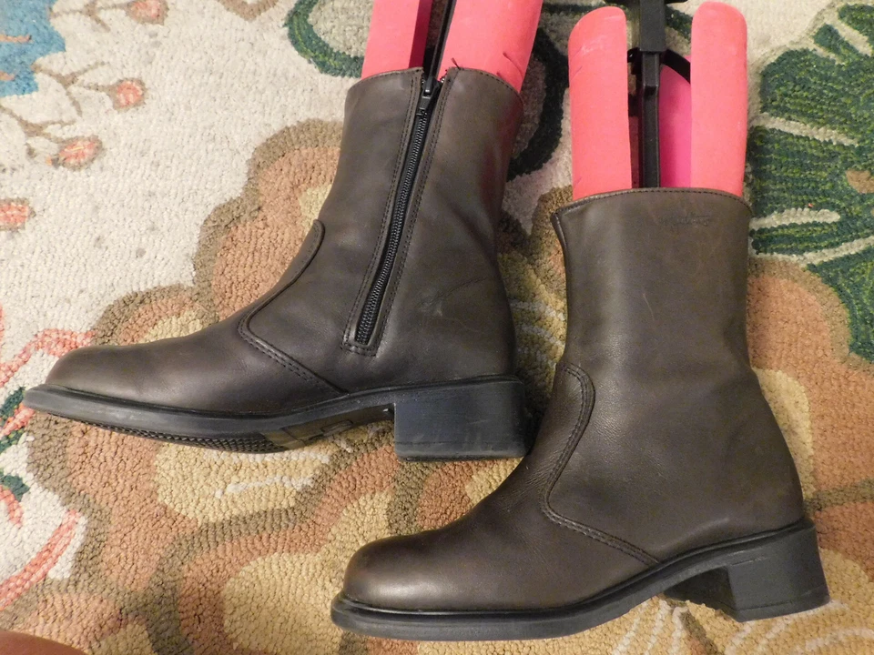 De Colección Martino Marrón Media Pantorrilla Motocicleta Botas Clásicas Cuero Hechas en Canadá 7.5 D Foto 4 de 4