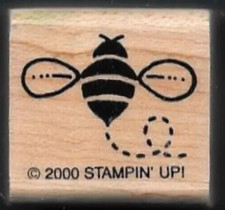 2000 Stampin' Up Wood Mounted Rubber Stamp Honey Bee in Flight Fast Free Ship