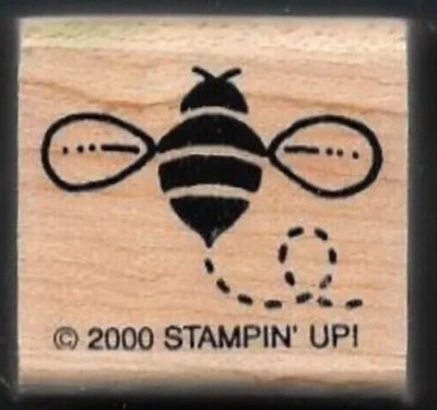 2000 Stampin' Up! Wood Mounted Rubber Stamp Honey Bee in Flight Fast Free Ship