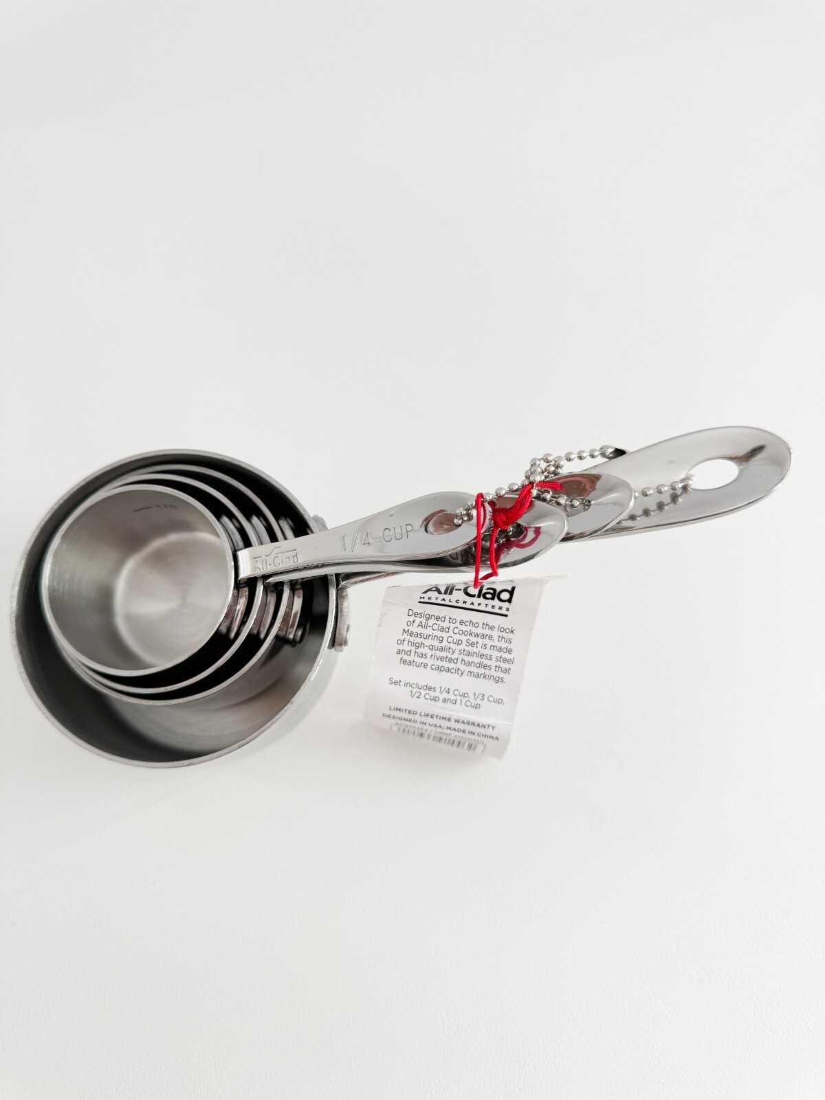 All-Clad 59917 Stainless Steel Cooking Baking Measuring Cups Set 5  