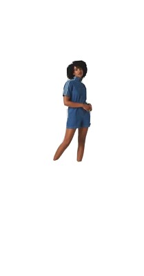 Adidas Originals Adicolor Denim Bahia Blue Jumpsuit Romper Sz S