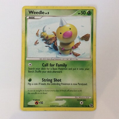 2008 Pokemon Card Basic Weedle LV. 5 HP 50 92/106 | eBay