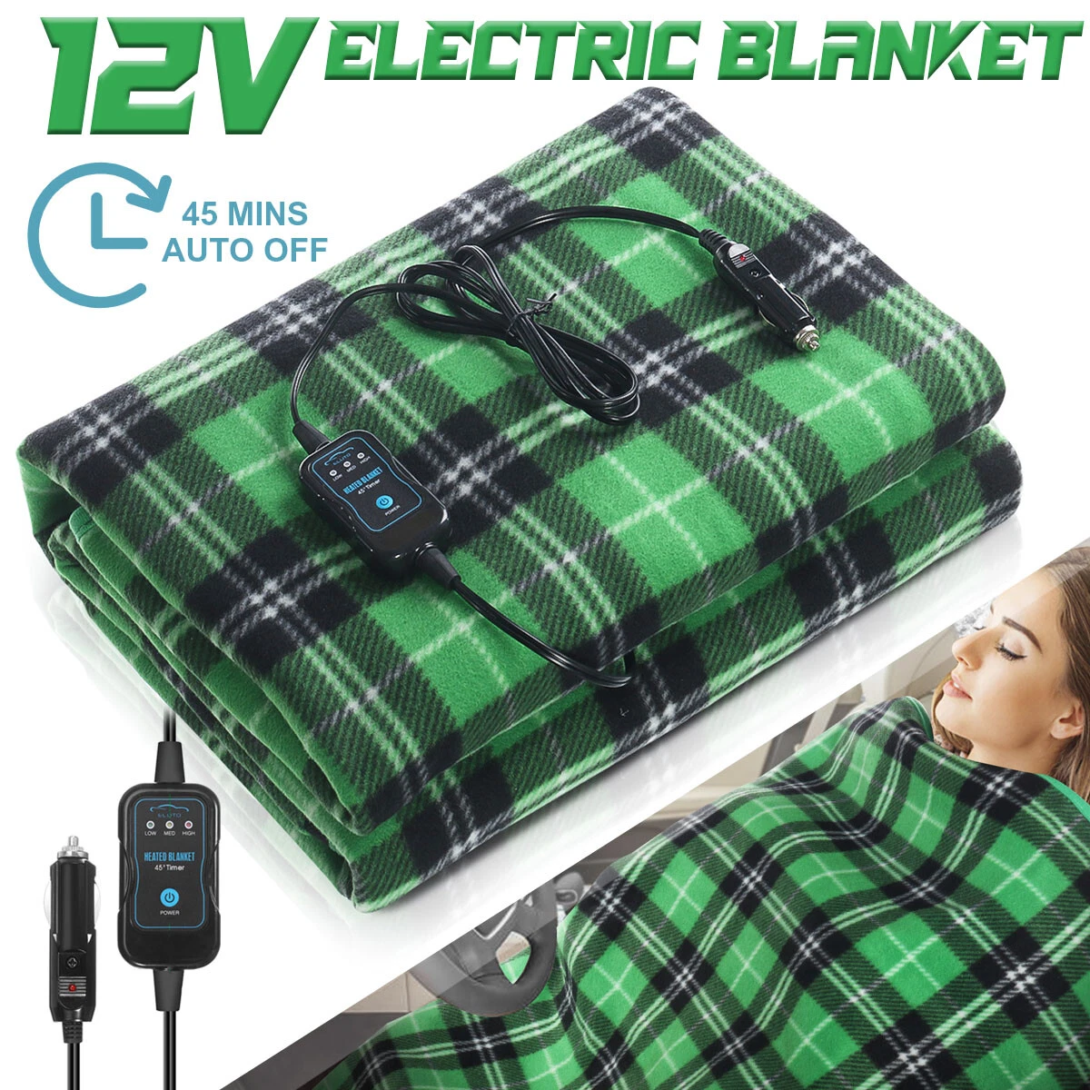 Electric Car Blanket-Outdoor Heated 12V Travel Throw By Stalwart | eBay