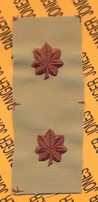 USAF Air Force Major 0-4 MAJ Desert DCU rank patch set