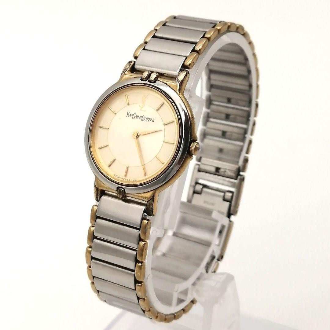 Orologio Yves Saint Laurent Quarzo Oro Argento Quadrante Oro Donna Giappone Usat