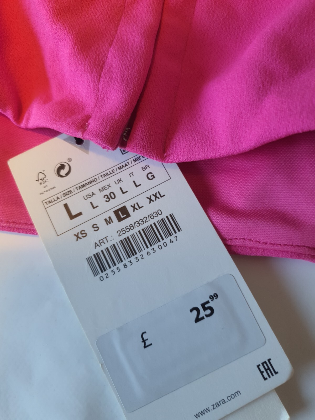 Zara Crop Top With Puff Sleeves Pink Size L eBay