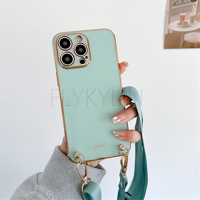 Crossbody Fashion Plating Phone Case Back Cover Hot Women Girls For Xiaomi OPPO
