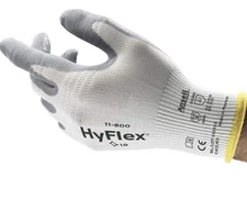6 Pairs Ansell HyFlex 11-800 Nylon Gloves Size 8, Gray Foam Nitrile Coating