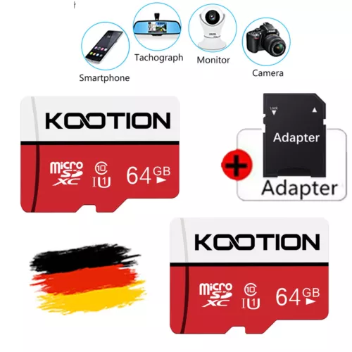 2Pack 64GB Micro SD Karte TF Card Memory Card Speicherkarte SDHC Class 10