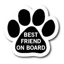 Best Friend on Board Pawprint Car Magnet By Magnet Me Up 5" Paw Print Auto Truck
