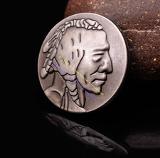 10X RETRO SILVER BUFFALO NICKEL INDIAN HEAD DIY LEATHERCRAFT SADDLE TACK CONCHOS