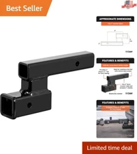 Versatile Carbon Steel Hitch Adapter for 2-Inch Receiver - 4-Inch Drop or Rise