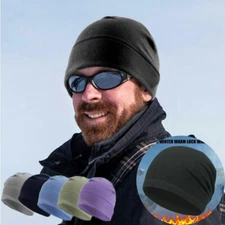 Wnter Fleece Beanie Hat Skull Cap Thermal Helmet Liner Ski Warmer Hat Ear Cover
