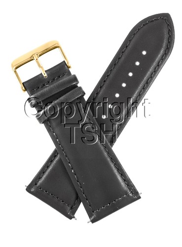26 mm BLACK CALF LEATHER PADDED WATCH BAND / STRAP NEW - Picture 2 of 12