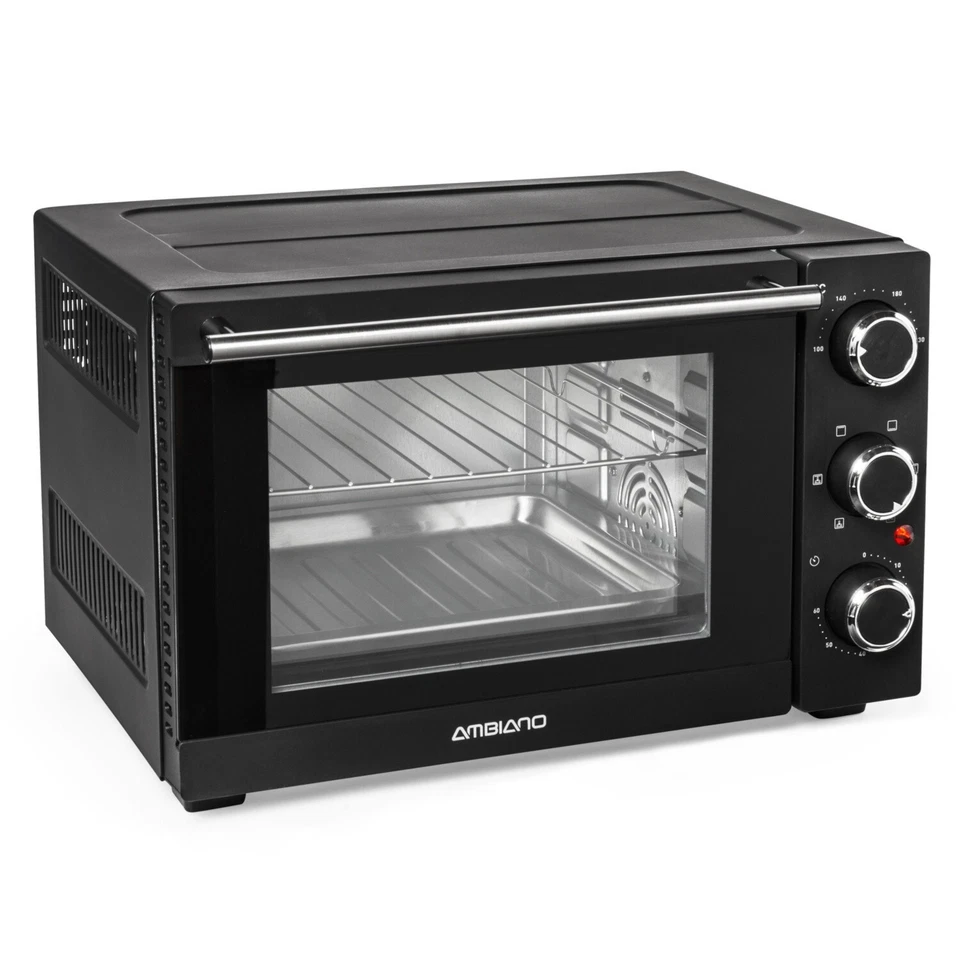 AMBIANO Mini-Backofen 1200W mit Umluft 15L Garraum 100 bis 230 °C Pizza / NEU!