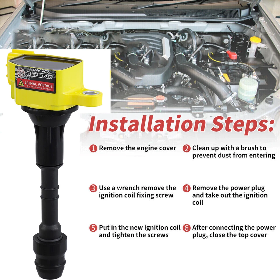 Ignition Coils and Spark Plugs For Nissan Frontier V6 4.0L UF349 C1406(6 Pack) - Image 2 of 4