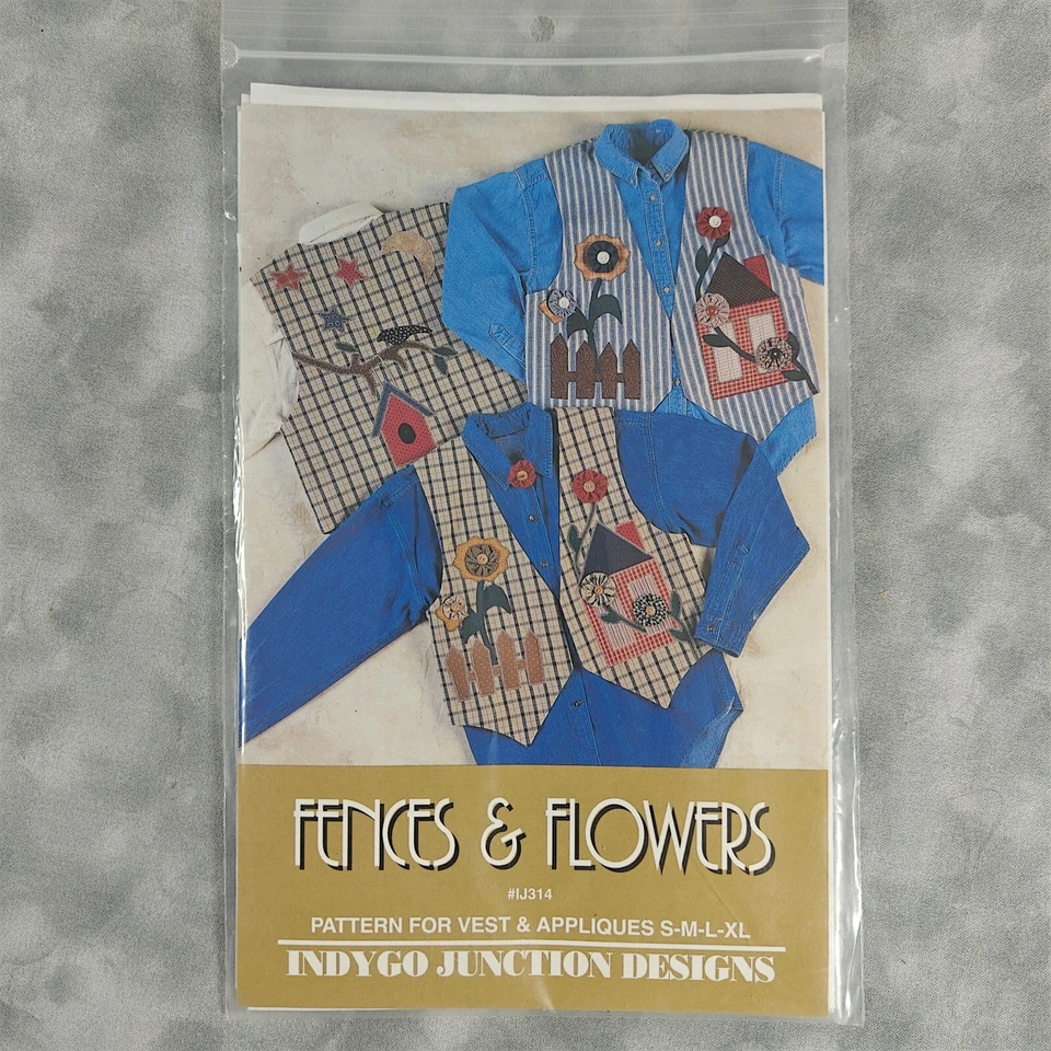🌼 Fences & Flowers Vest Pattern by Indygo Junction #IJ314 - 1993 🌼 - Image 2 of 3