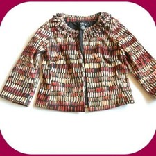 Ivy Chic New York Jacket Printed Career Blazer M Medium