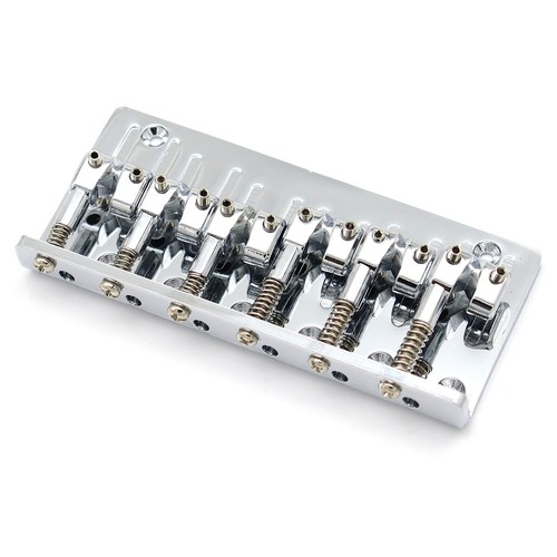 6String Metal Fixed Bass Bridge L-Shaped Saddle Bridge Top Load Tailpiece Silver - Picture 2 of 9