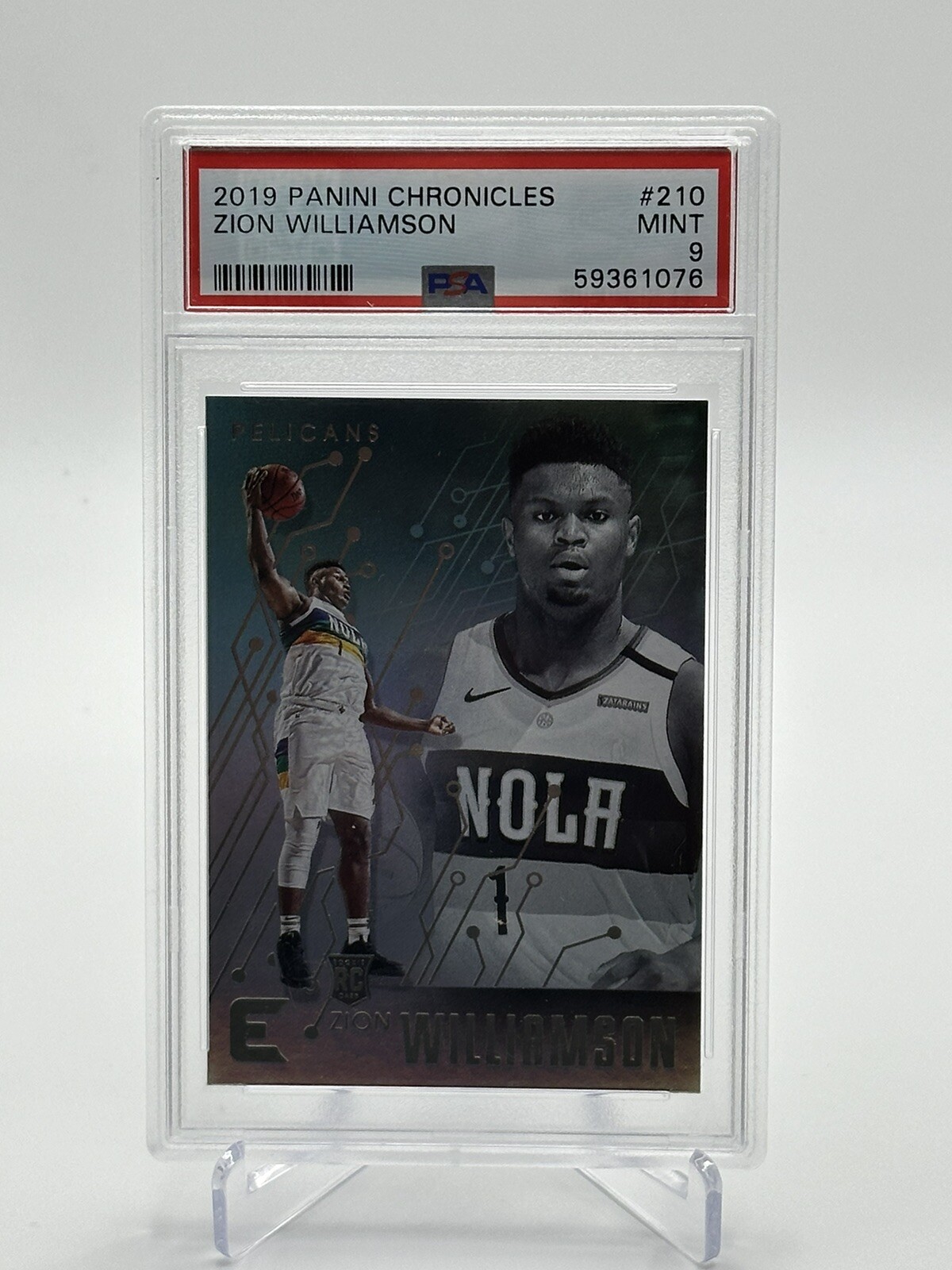 2019-20 Panini Chronicles Zion Williamson RC Essentials Rookie #210 ~ PSA 9 Mint