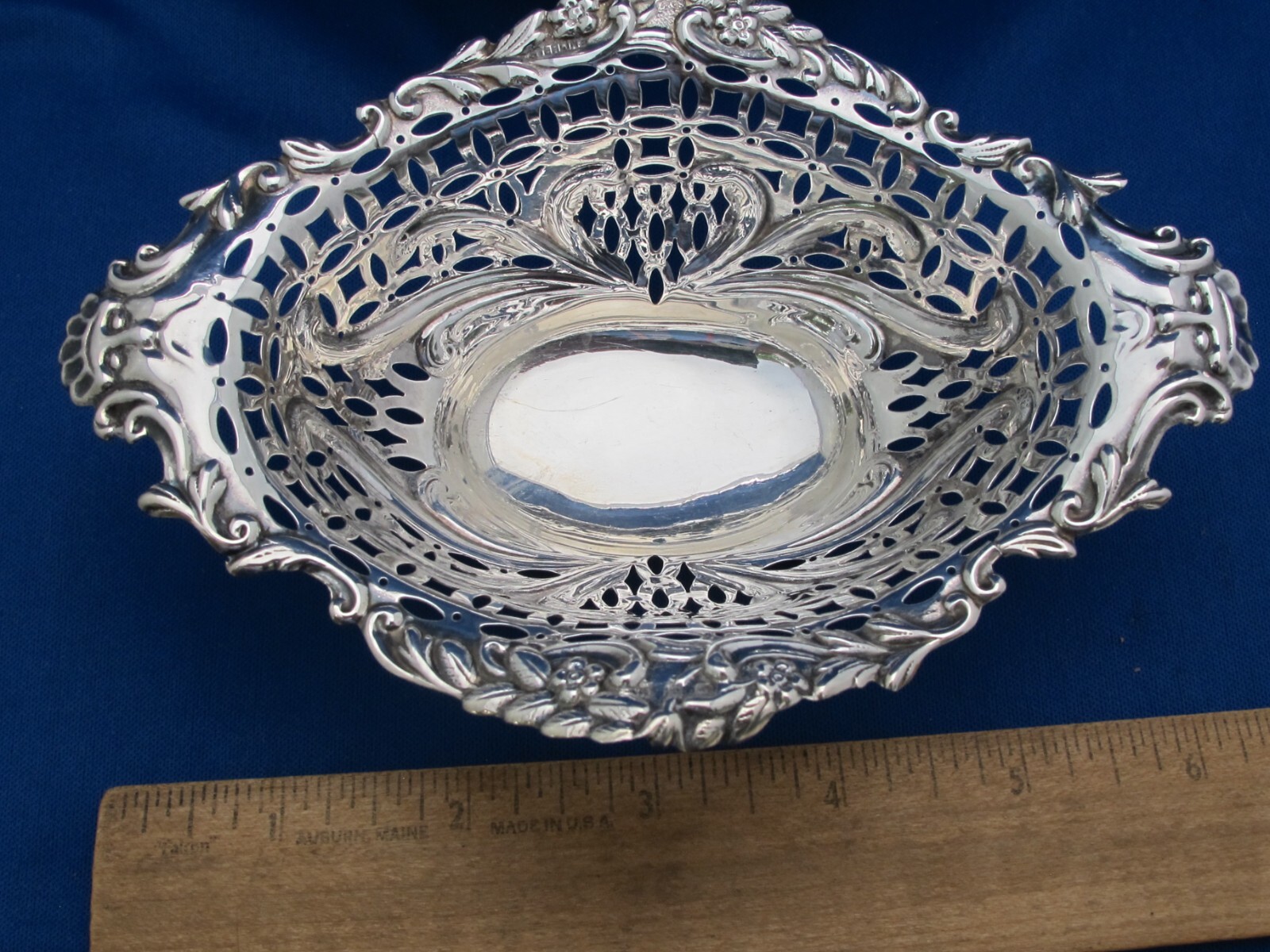 Pair ENGLISH Sterling SMALL PIERCED SERVING BASKETS-6 Inch-L&S Birmingham 1898-9