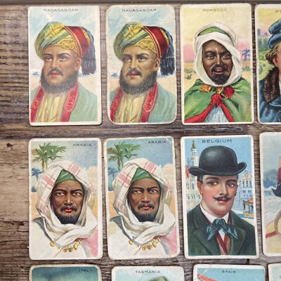 1911 AMERICAN TOBACCO COMPANY TYPES OF NATIONS T113 LOT OF 15 TRADING CARDS 