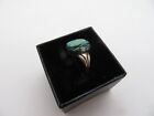 Antique 925 Sterling Silver Greenturquoise Scarab Ring Size 7.5