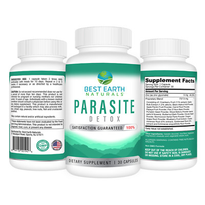 Parasite Detox   Gut, Bloat & Digestive Cleanse Support   30 Capsules
