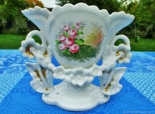 Antique Old Paris Porcelain Flower Vase Antique Old Paris Porcelain Flower