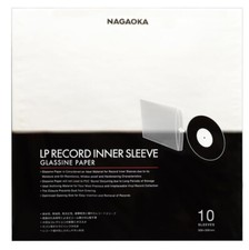 NAGAOKA RECORD INNER SLEEVE SET GLASSINE PAPER 10 SLEEVES GRS-LP10