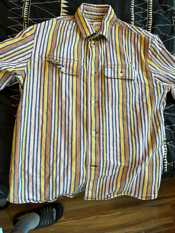 Vintage Zara Size Large Short Sleeve Cotton Men Shirt in exc. con.