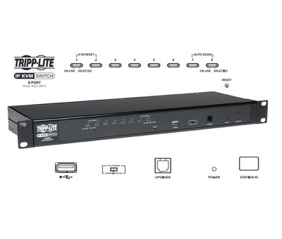 Tripp Lite 8-Port Rackmount KVM Switch w/ Built in IP and On Screen Display 1U