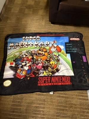 Retro Game Super Mario Kart SNES Box Ultra-Soft Plush Fleece Blanket Bioworld