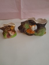 Withernsea Eastgate Fauna Bud Posy Vases Figures x 2 Deer Fawn 