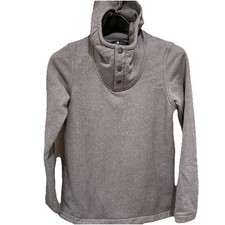 The North Face Jacket Hoodie Pullover Womens Size XS Snap Neck  Sides Gray EUC