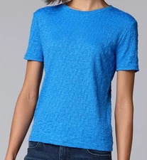Simply Vera Wang Textured Top Shirt Sz XXL - Vera Blue - New