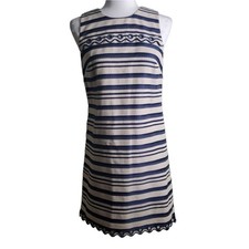 J. Crew Striped Scalloped Dress Size 4