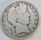 Better Date 1901-o Barber Half Dollar.