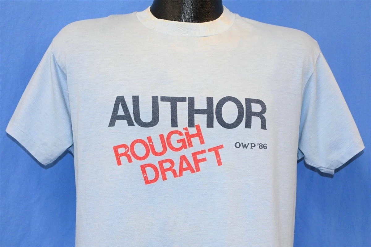 vintage 80s AUTHOR ROUGH DRAFT OWP OREGON WRITING PROJECT 1986 t-shirt MEDIUM M