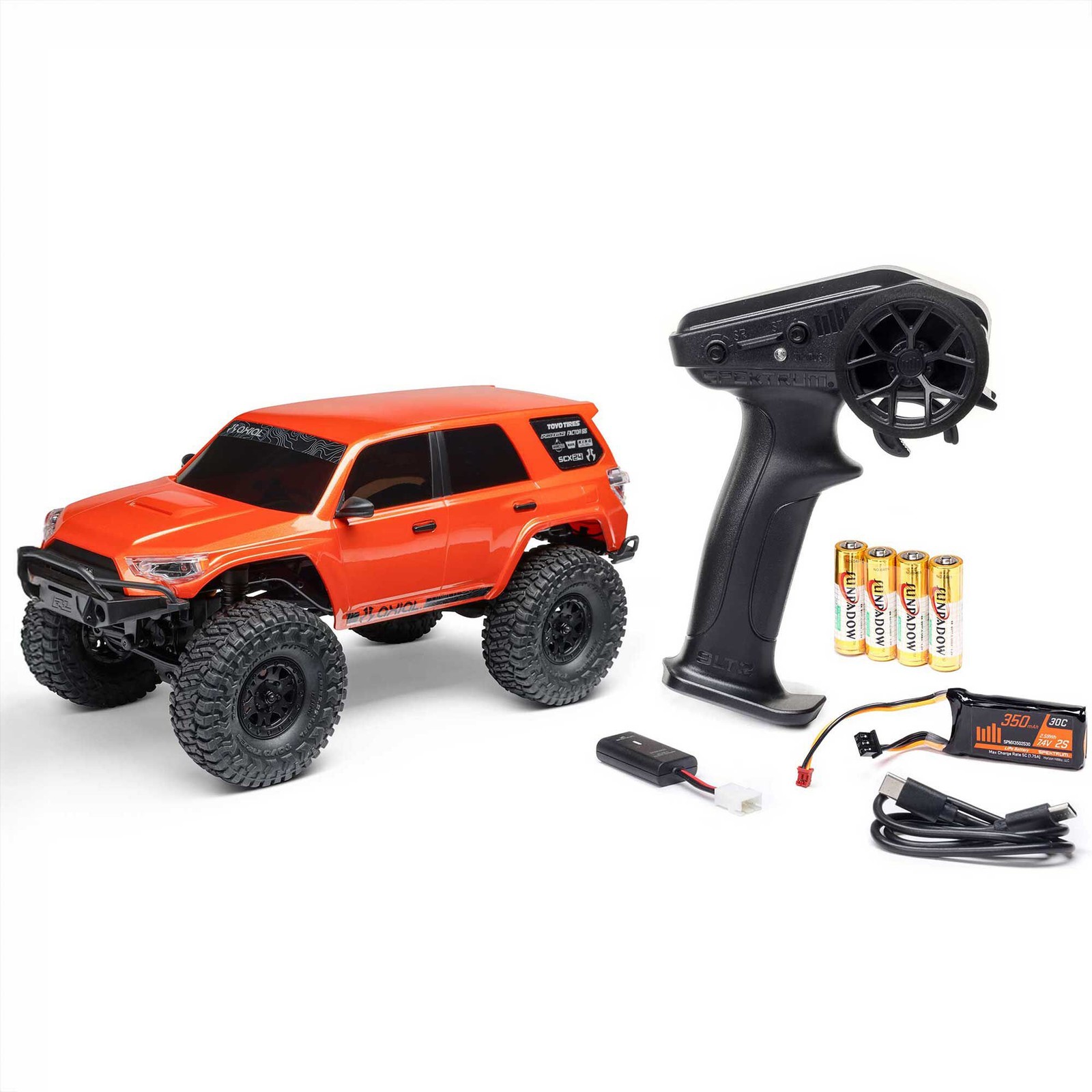 Axial AXI-2035 SCX24 Toyota 4Runner 4X4 RTR Brushed Rock Crawler Orange