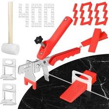 Tile Leveling System 1/8 Inch with Tile Plier and Rubber Hammer - 400Pcs Tile...