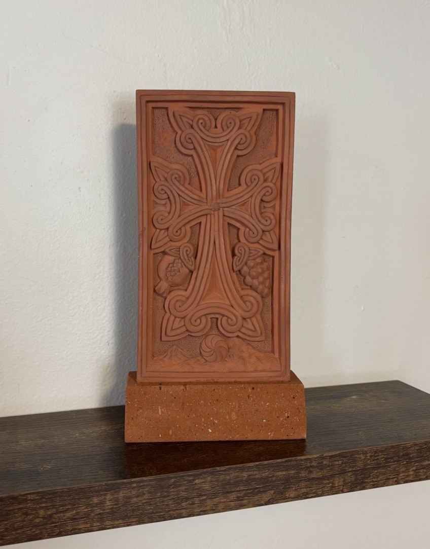 Armenian Cross-Stone, Armenian Khachfar, Cross-Stone with Eternity Stone 10”x5”