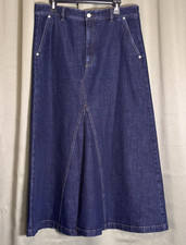 Banana Republic Center Split Hem Retro Chic Maxi Denim Jeans Blue Size 14 NEW 