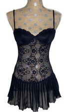 Black Lingerie Slip Pleated Dress Womens Y2K Whimsygoth Coquette Gothic Bustier