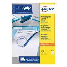 Image of Avery Ultragrip Multipurpose Labels 105x42.3mm 14 Per Sheet White (Pack of 1400)