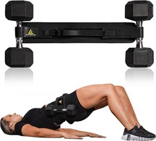 Exercise Hip Thrust Belt for Weights, Glute Workout Equipment, 23LX4W, Black