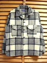 OFF WHITE PENDLETON Camicia Giacca Pura Lana Vergine a Quadri Taglia L Off White e Black