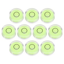 10pcs Round Bubble Level 25x10mm Mini Circular Bullseye Spirit Levels, Green