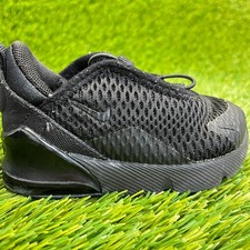 Nike Air Max 270 Toddler Size 4C Triple Black Athletic Running Shoes Sneakers