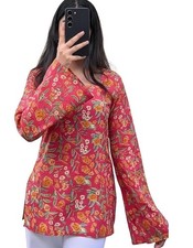 Women  s Cotton Jaipuri Printed Kurti Floral Handblock Design For Girl's  Women